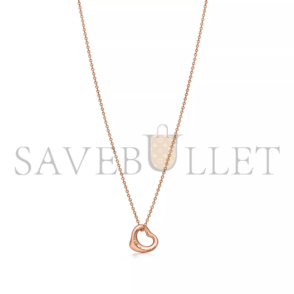 TIFFANY ELSA PERETTI® OPEN HEART PENDANT IN 18K ROSE GOLD WITH DIAMONDS 68113660